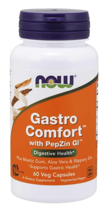 NOW Foods NOW Gastro Comfort s PepZin GI, 60 rostlinných kapslí