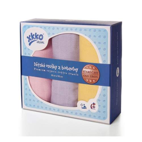 XKKO Osušky z biobavlny Organic 90x100 - Staré časy Pastels For Girls