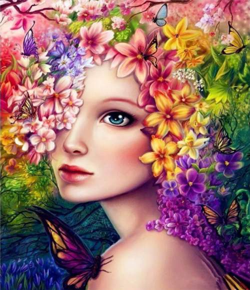 Gaira Malování podle čísel Květiny ve vlasech