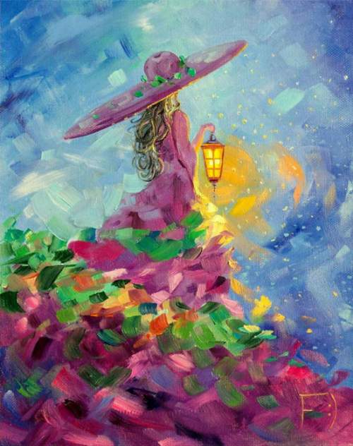 Gaira Malování podle čísel Dívka s lucernou
