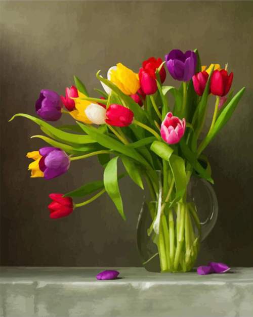 Gaira Malování podle čísel Tulipány