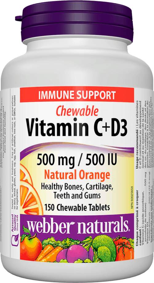 Webber naturals  C+D3 500 mg/500 IU 200 tbl natural orange