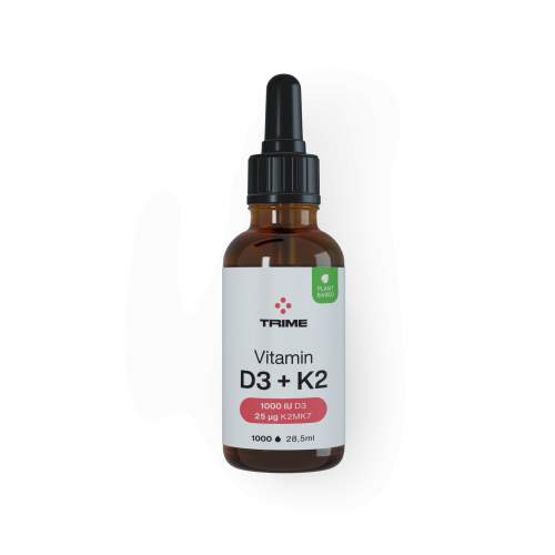 Vitamín D3 + K2, 1000 IU D3 / 25μg K2-MK7, 1000 kapek