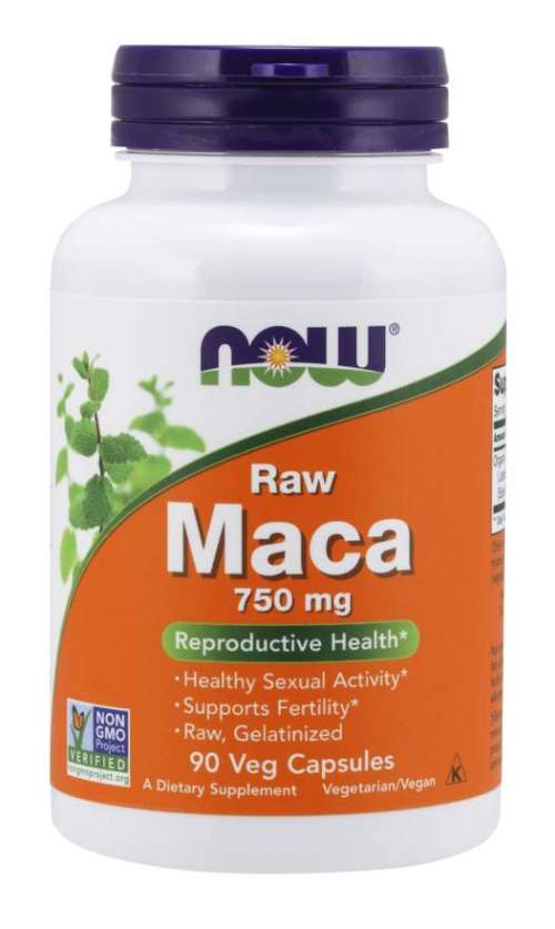 NOW Foods NOW Raw Maca (řeřicha peruánská), 750 mg x 90 rostlinných kapslí