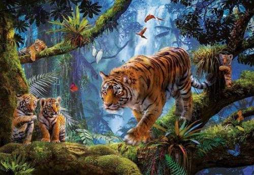 Puzzle Educa Puzzle Tygři na stromě 1000 dílků