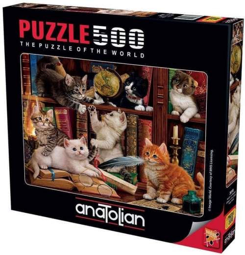 ANATOLIAN Puzzle Kočičky v knihovně 500 dílků
