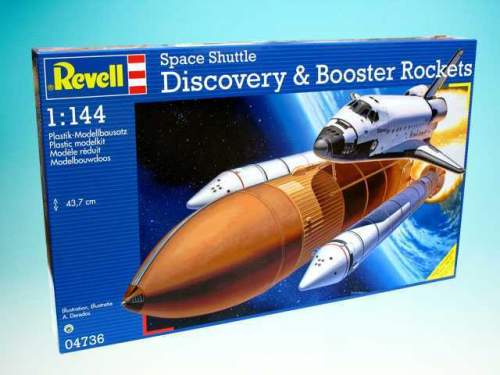 REVELL Plastic ModelKit vesmír 04736 - Space Shuttle Discovery+Booster Rockets (1:144) CF_18-3444