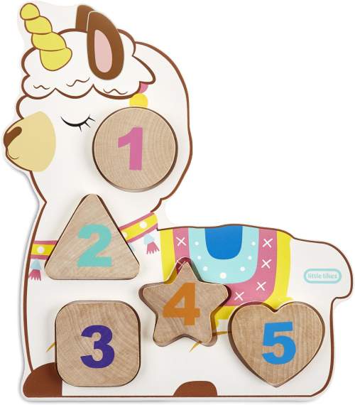 Little Tikes Wooden Critters puzzle s čísly Lama
