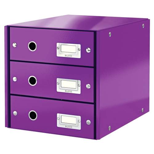 Zásuvkový box Leitz Click&Store, 3 zásuvky, purpurová