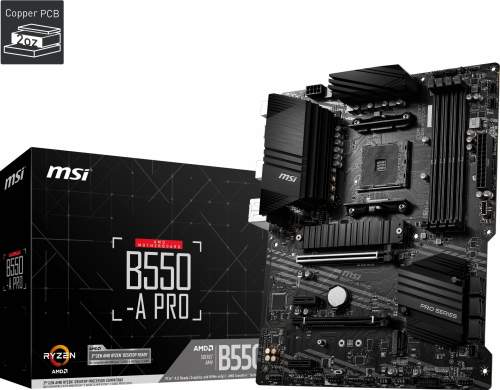 MSI B550-A PRO / B550 / AM4 / 4x DDR4 DIMM / 2x M.2 / HDMI / DP / USB Type-C / ATX, B550-A PRO