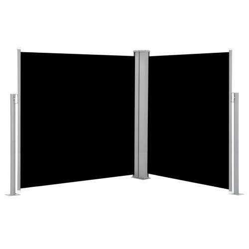 VIDA Zatahovací boční markýza / zástěna černá 140 x 600 cm