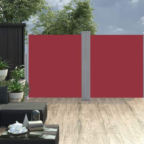 VIDA Zatahovací boční markýza / zástěna červená 160 x 600 cm