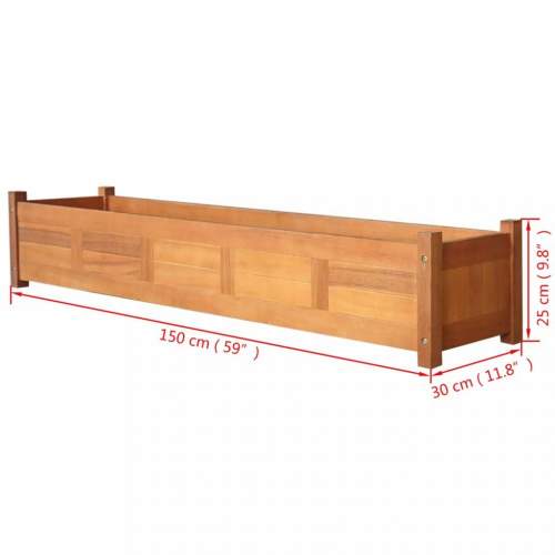 Shumee Vyvýšený záhon akáciové dřevo 150 x 30 x 25 cm