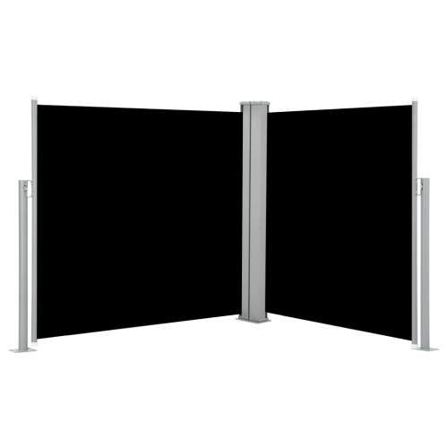 VIDA Zatahovací boční markýza / zástěna černá 100 x 600 cm