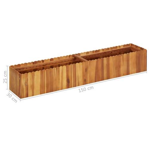 Shumee Zahradní vyvýšený záhon 150 x 30 x 25 cm masivní akáciové dřevo