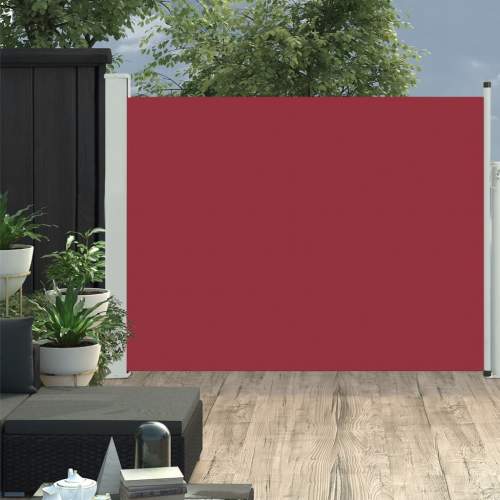 SHUMEE Zatahovací boční markýza/zástěna na terasu 140 x 500 cm červená (48397)