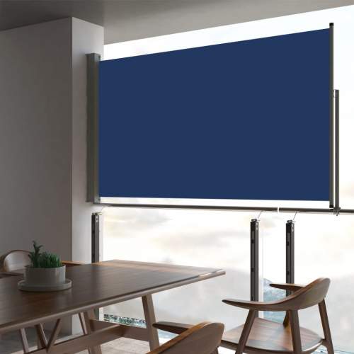 SHUMEE Zatahovací boční markýza / zástěna 140 x 300 cm modrá (48347)
