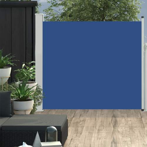 SHUMEE Zatahovací boční markýza / zástěna na terasu 100 x 300 cm modrá (48372)