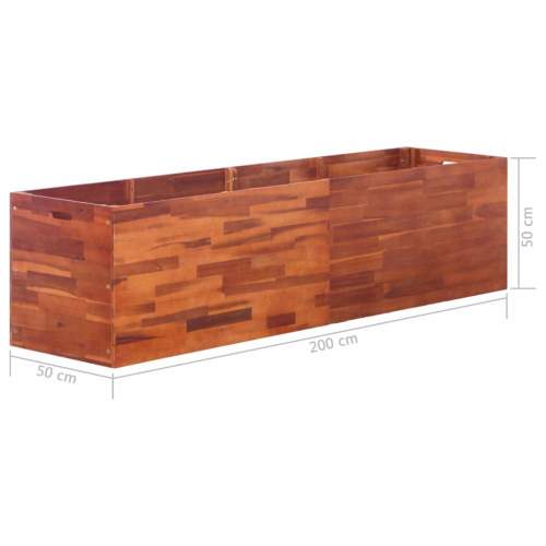 SHUMEE Vyvýšený záhon akáciové dřevo 200 x 50 x 50 cm (44028)
