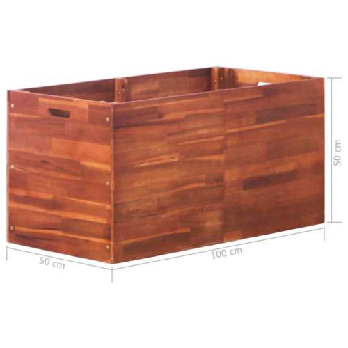 SHUMEE Vyvýšený záhon akáciové dřevo 100 x 50 x 50 cm (44032)