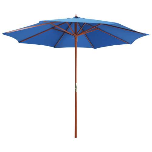 VIDA Slunečník s dřevěnou tyčí 300 x 258 cm modrý (47125)