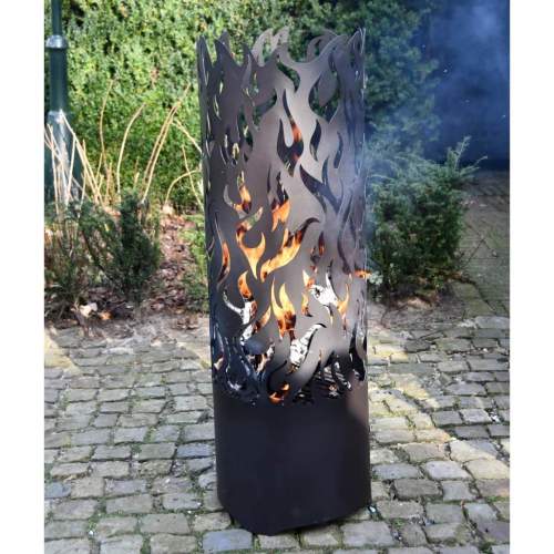 SHUMEE Esschert Design Vysoký koš na oheň Flames uhlíková ocel černý FF408 (422498)