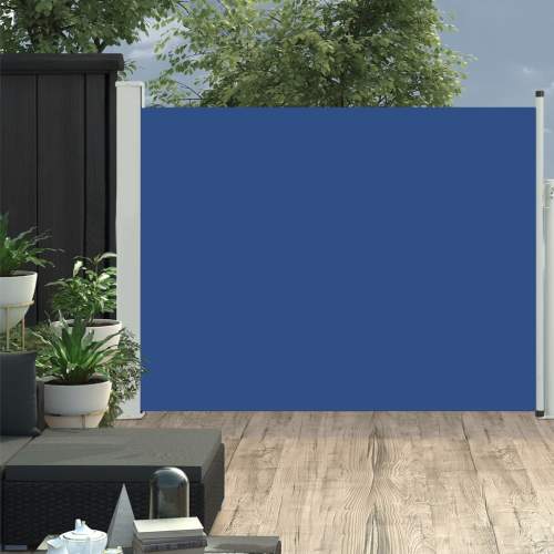 VIDA Zatahovací boční markýza/zástěna na terasu 140 x 500 cm modrá (48396)