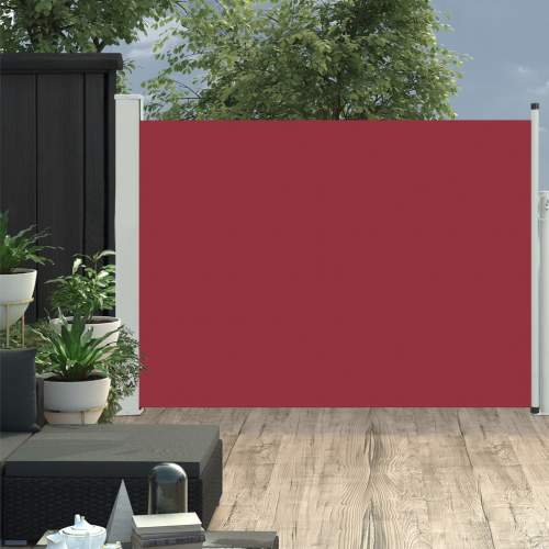 VIDA Zatahovací boční markýza/zástěna na terasu 100 x 500 cm červená (48385)
