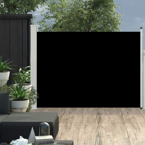 VIDA Zatahovací boční markýza/zástěna na terasu 100 x 500 cm černá (48382)