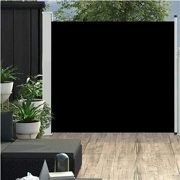 VIDA Zatahovací boční markýza/zástěna na terasu 170 x 300 cm černá (48364)