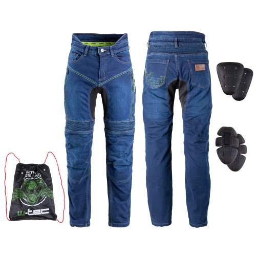 Pánské moto jeansy W-TEC Biterillo Barva modrá, Velikost 5XL