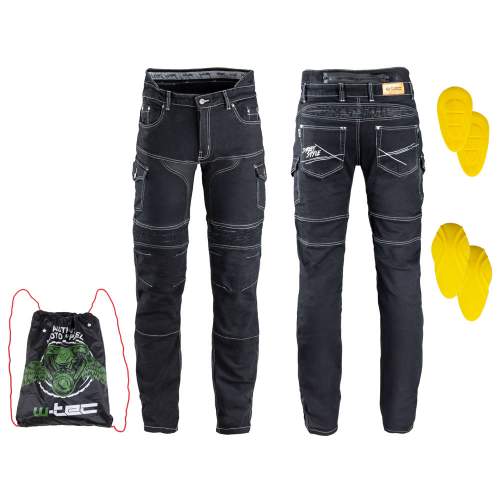 Pánské moto jeansy W-TEC Aredator EVO, černá, 32