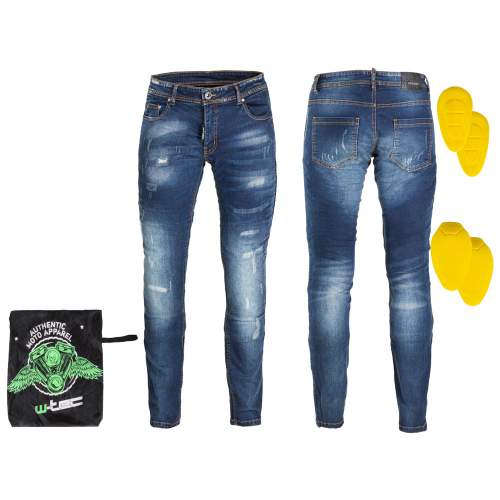 Pánské moto jeansy W-TEC Feeldy, modrá, 4XL