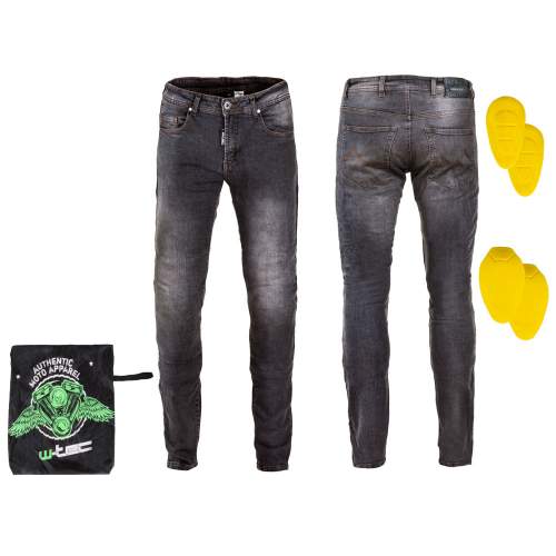 Pánské moto jeansy W-TEC Kancelor, šedá, 5XL