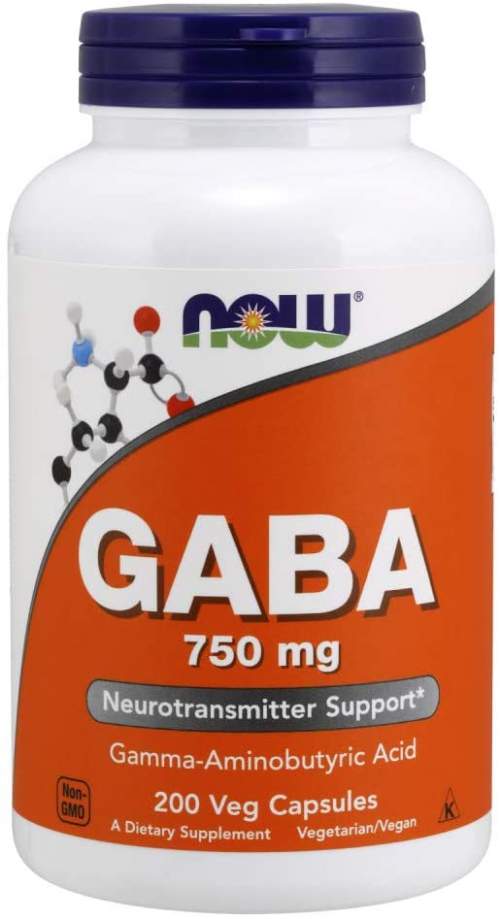 Now Foods Gaba 750 mg 200 rostlinných kapslí