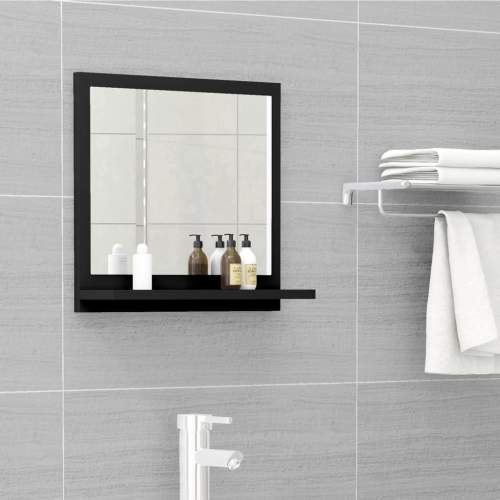 Koupelnové zrcadlo černé 40×10,5×37 cm dřevotříska
