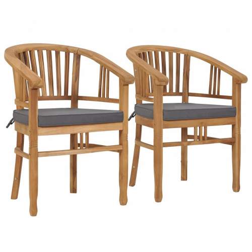VIDA Zahradní židle s poduškami 2 ks masivní teakové dřevo