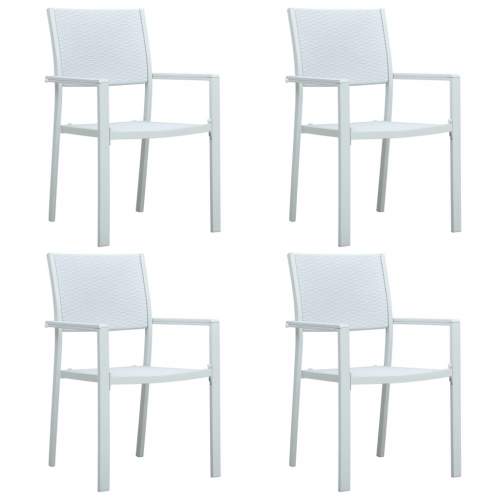 VIDA Zahradní židle 4 ks bílé plast ratanový vzhled