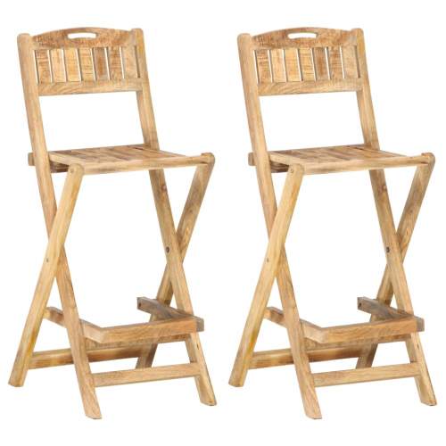 SHUMEE Skládací zahradní barové židle 2 ks masivní mangovníkové dřevo