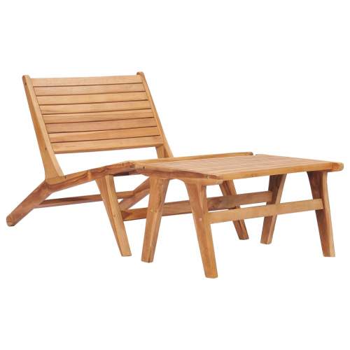 SHUMEE Zahradní židle s podnožkou masivní teakové dřevo