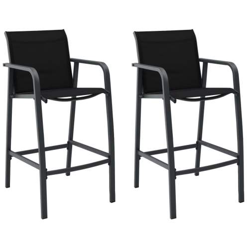 VIDA Zahradní barové židle 2 ks černé textilen