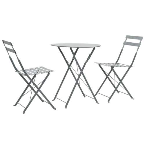 VIDA 3dílný bistro set ocelový černý