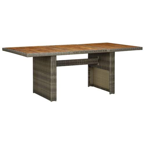 VIDA Zahradní stůl hnědý polyratan a masivní akáciové dřevo