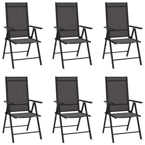 SHUMEE Skládací zahradní židle 6 ks textilen černé