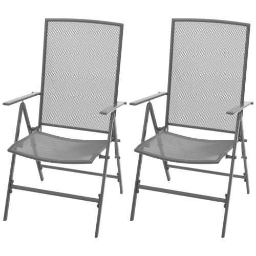 Shumee Stohovatelné zahradní židle 2 ks ocelové šedé