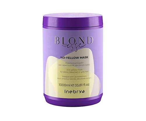 Inebrya BLONDESSE No-Yellow maska proti žlutým odleskům na blond, odbarvené nebo šedé vlasy 1000 ml