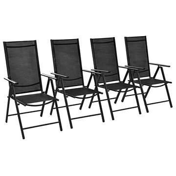 Shumee Skládací zahradní židle 4 ks textilen černé