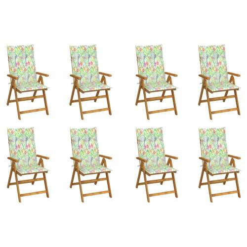 VIDA Skládací zahradní židle s poduškami 8 ks masivní akácie