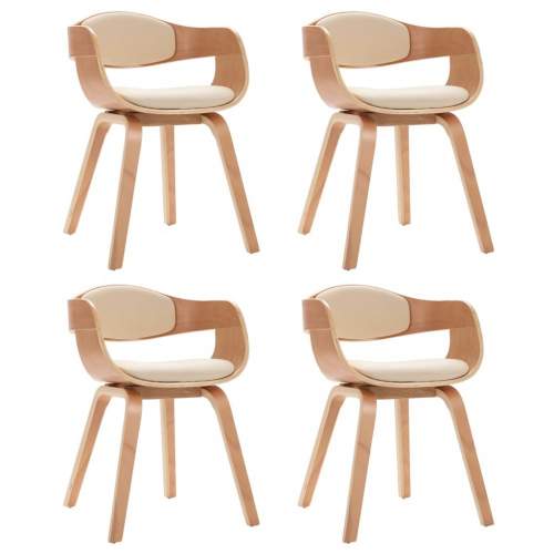 VIDA Jídelní židle 4 ks ohýbané dřevo a umělá kůže