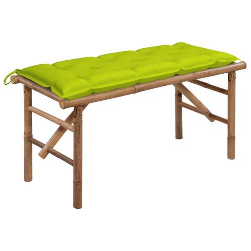 VIDA Skládací zahradní lavice s poduškou 118 cm bambus